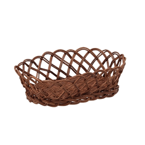 Chomik Овальная корзина из ротанга, размеры 23 x 17 x 6 см, шоколадный цвет, DRA6232 - Home Club