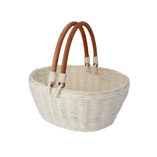 Chomik Корзина из ротанга 26 x 21 x 12/24 см с ручками - белая, DRA7275 - Home Club