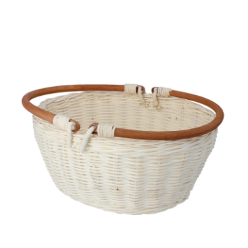 Chomik Корзина из ротанга 26 x 21 x 12/24 см с ручками - белая, DRA7275 - Home Club