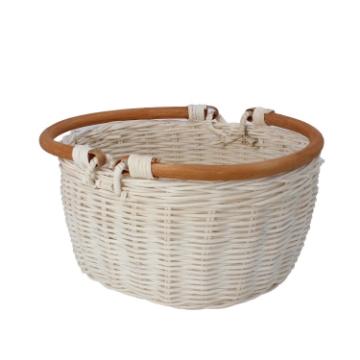 Chomik Корзина из ротанга 22 x 17 x 11/22 см с ручками - белая, DRA7282 - Home Club