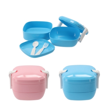 Chomik Двойной ланч-бокс с приборами, REV3139 - Home Club