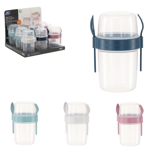 Chomik Контейнер для мюсли 1100 мл с приборами, TIT-9453 - Home Club