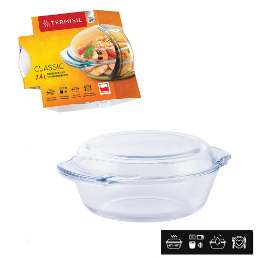 Chomik Жаропрочная круглая посуда объемом 2,4 л с крышкой, WOL0057 - Home Club