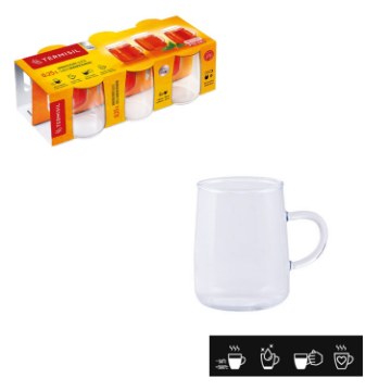 Chomik Kpl.6 Склянки Жаростійкі 0,25 Л З Ушком Барілка, WOL65 - Home Club