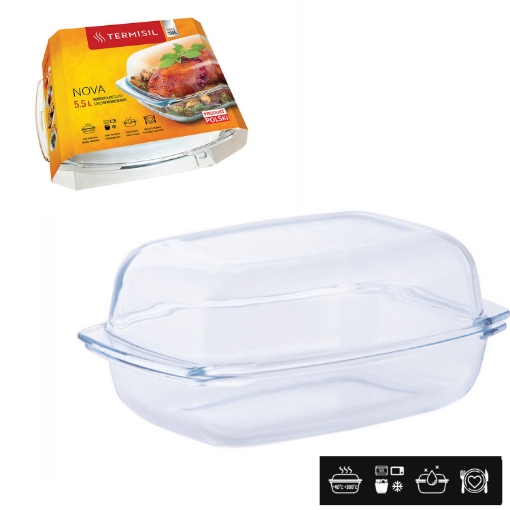 Chomik Жаропрочная прямоугольная посуда объемом 5,5 л с крышкой, WOL0859 - Home Club