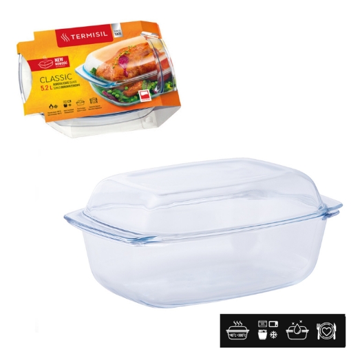 Chomik Жаропрочная прямоугольная посуда объемом 5,2 л с крышкой, WOL0255 - Home Club