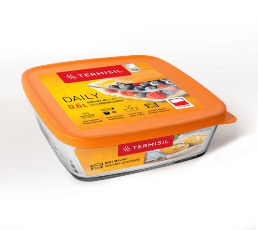 Chomik Контейнер 0,6 Л Для Хранения с пластиковой крышкой, оранжевого цвета, WOL2709 - Home Club