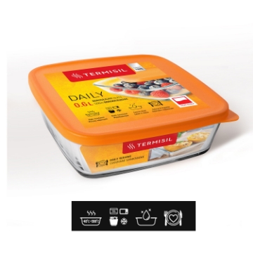 Chomik Контейнер 0,6 Л Для Хранения с пластиковой крышкой, оранжевого цвета, WOL2709 - Home Club