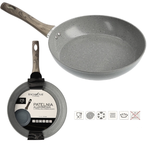 Chomik Алюминиевая сковорода 28 см, толщина 2,5 мм, с мраморным покрытием, ZDI7619 - Home Club