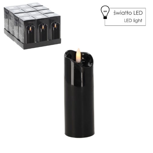 Chomik Свеча Led 5 см x 15 см, черная, ZOZ5848 - Home Club