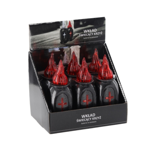 Chomik Светодиодная вставка Vaso, светящийся крест, гранит + красный, ZOZ2334 - Home Club
