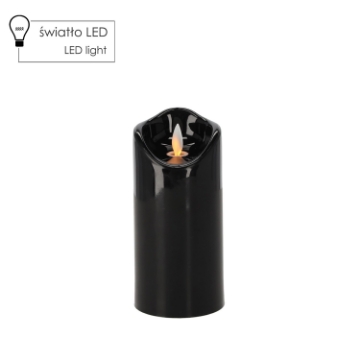 Chomik Свеча Led с подвижным пламенем 7 см x 15 см, черная, ZOZ38481 - Home Club