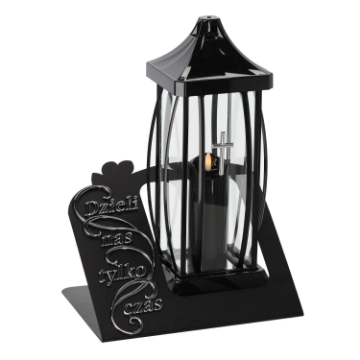 Chomik Свеча 39 см Gracja, большая, черная + светодиод, черно-золотой/серебристый, ZOZ7630 - Home Club