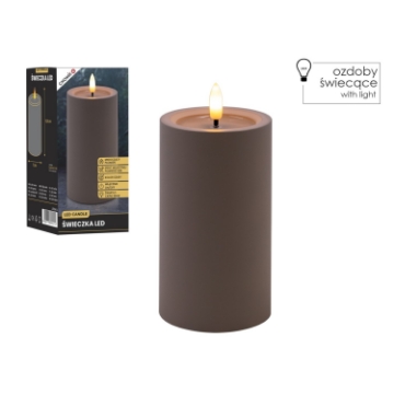 Chomik Свеча Led серая 7 x 12,5 см, LED9414 - Home Club