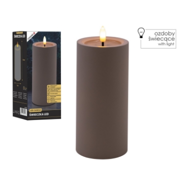 Chomik Свеча светодиодная серая 7 x 15 см, LED9438 - Home Club