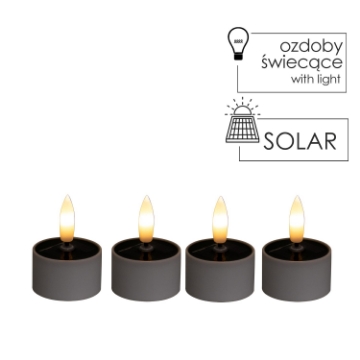 Chomik Набор из 4 солнечных свечей-теплиц размером 4 x 2,5 см/5 см., LED9445 - Home Club
