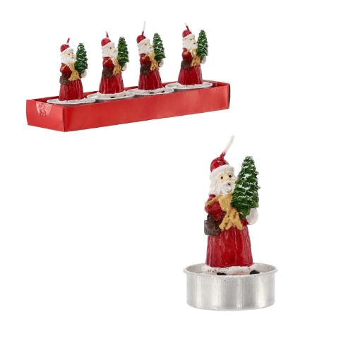 Chomik Кпл. 4 Свічки 18 x 5 x 7,5 См - Миколай З Ялинкою, LAW4345 - Home Club