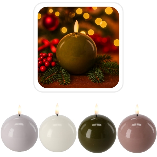 Chomik Воскова Свічка Led - Куля 8,5 x 8,5 См, Різні Кольори, LAW9317 - Home Club