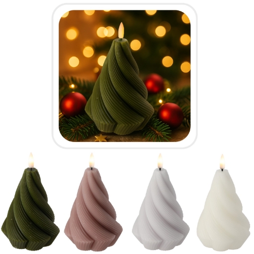 Chomik Свічка Воскова Led - Twisted 9 x 12,5 Cm Мікс Кольорів, LAW9331 - Home Club