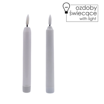 Chomik Свеча Led на батарейках, белая, 16,5 см, различные дизайны, LAW0375 - Home Club