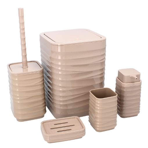 Chomik Квадратный набор для ванной комнаты, 5 элементов, коричневый, OKY4401 - Home Club