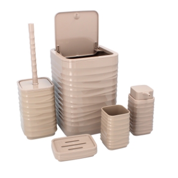 Chomik Квадратный набор для ванной комнаты, 5 элементов, коричневый, OKY4401 - Home Club