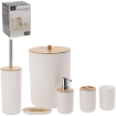 Chomik Набор Для Ванной Круглый 6 Элементов, Белый + Бамбук, LAZ4298 - Home Club