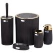 Chomik Набор Для Ванной Круглый 5 Элементов Черный / Золотой, OKY4782 - Home Club