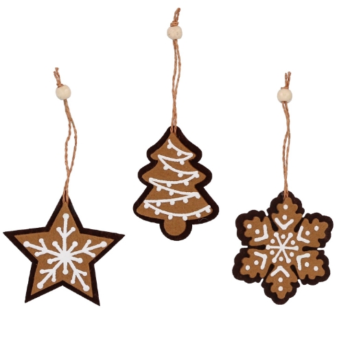 Chomik Ялинкова прикраса - пряник 6 x 7,5 см, різні візерунки, SUN0219 - Home Club