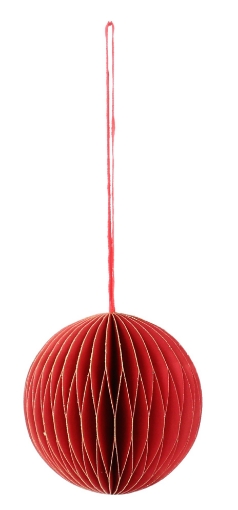 Chomik Набор из 4 бумажных елочных игрушек диаметром 7 см, красного цвета., AIP2020 - Home Club