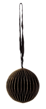 Chomik Набор из 4 бумажных елочных игрушек, диаметр 7 см, черного цвета., AIP2051 - Home Club