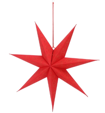 Chomik Декоративная звезда из бумаги, 60 см, красная с золотой вышивкой, AIP2136 - Home Club