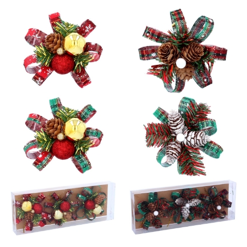 Chomik Kpl. 3 Ялинові Прикраси - Шишка 10 См, 2 Варіанти, WAD6028 - Home Club