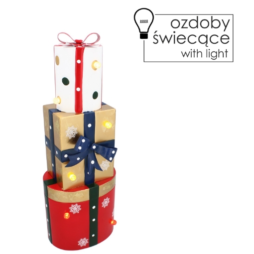 Chomik Рождественское Украшение - Металлические Подарки Различных Форм С Светодиодами 18 x 13 x 50 См, POI5234 - Home Club