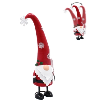 Chomik Украшение Рождественское - Металлический Скрзат С Длинной Шапкой 19 x 11 x 37,5 См, POI5302 - Home Club