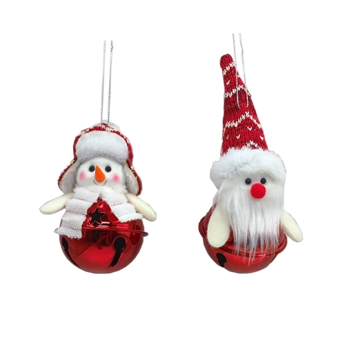 Chomik Ялинкова прикраса - дзвіночок Сніговик/Санта Клаус 5 x 12 см, SUN8457 - Home Club