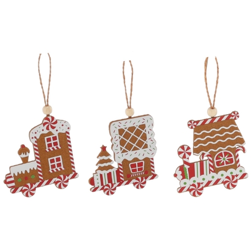 Chomik Ялинкова прикраса - потяг, різні візерунки, 6 x 7,5 см, SUN8488 - Home Club