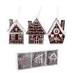 Chomik Kpl. 18 Дерев'Яних Прикрас На Різдво. Для Підвішування Темно-Коричневий Мікс 3 Взорів Будинків, DIY8990 - Home Club