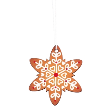 Chomik Набор из 18 деревянных рождественских украшений для подвешивания, коричневый микс из 3 дизайнов снежинок., DIY9003 - Home Club