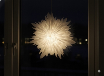 Chomik Декоративная звезда из бумаги, 40 см, белая, двухслойная, AIP9102 - Home Club