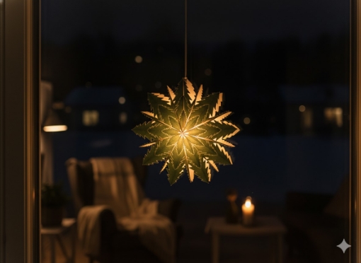 Chomik Декоративная звезда из бумаги, 50 см, зеленая, двухслойная, AIP9119 - Home Club