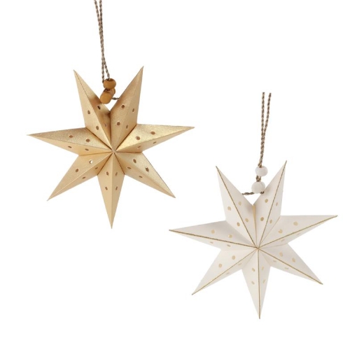 Chomik 8 декоративных бумажных звезд, 10 см, золотые/белые, AIP9164 - Home Club