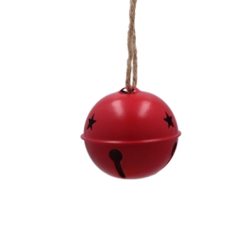 Chomik Рождественское Украшение - Подвеска 8 x 8 x 7,6 См Металлическая Красная С Колокольчиком, PLU0931 - Home Club