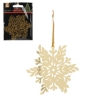 Chomik Кпл. 3 Ялинкові Прикраси - Сніжинка Золота 8 x 8 См, SUN0764 - Home Club