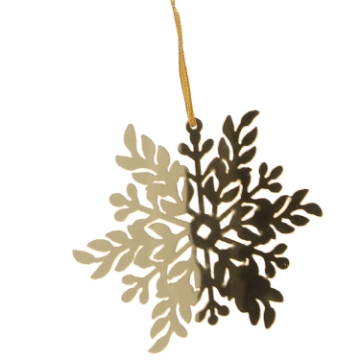 Chomik Набор из 3 елочных украшений - снежинка золотая 8 x 8 см, SUN0764 - Home Club