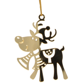 Chomik Набор из 3 елочных украшений - золотой олень, 5,5 x 8 см, SUN0795 - Home Club