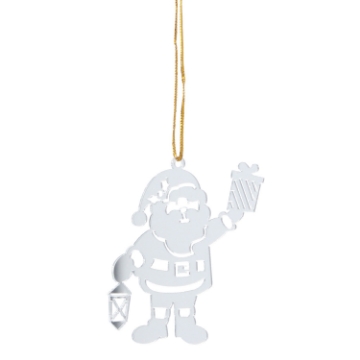 Chomik Набор из 3 елочных украшений - Санта-Клаус, серебряный, 6 x 8 см, SUN0825 - Home Club