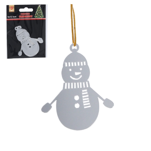 Chomik Набор из 3 елочных украшений - серебряный снеговик 6,5 x 8 см, SUN0832 - Home Club