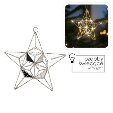 Chomik Праздничное Украшение - Геометрическая Звезда Со Светодиодами, 30 См, HIL6291 - Home Club