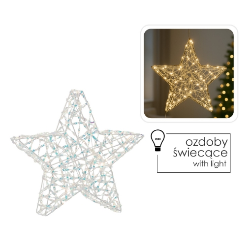 Chomik Праздничное Украшение - Светодиодная Звезда 30 См, Мерцающая, HIL6345 - Home Club